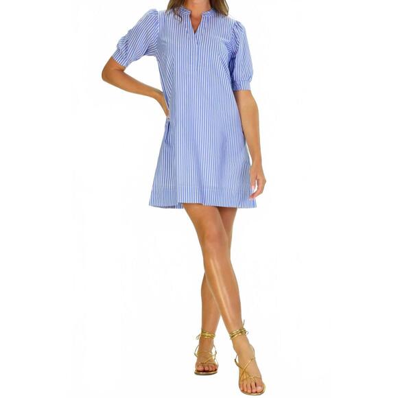 NEW DUFFIELD LANE maven dress in sky blue stripe - Picture 2 of 2